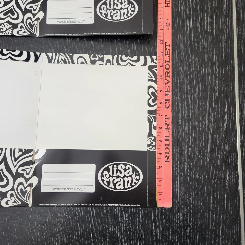 Vintage Lisa Frank Black and White Heart Pattern 2 Folders